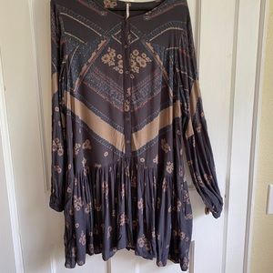 Free People Tunic/Dress Medium Brown/floral